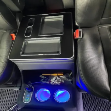 For Benz Viano  Central Console Storage Box With LED Black